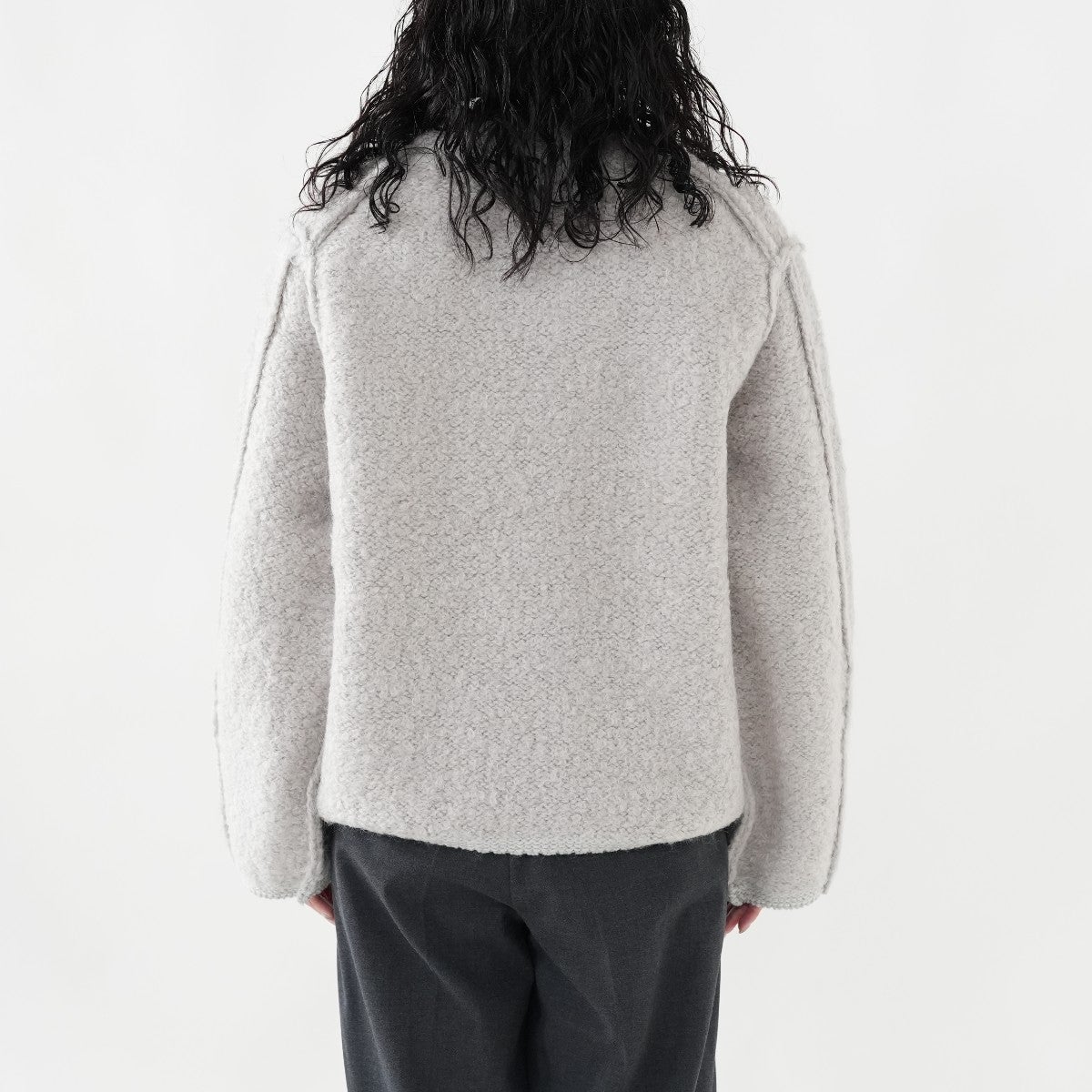 mohair＆shetland wool junbo loop knit jacket ジャンボループニットジャケット