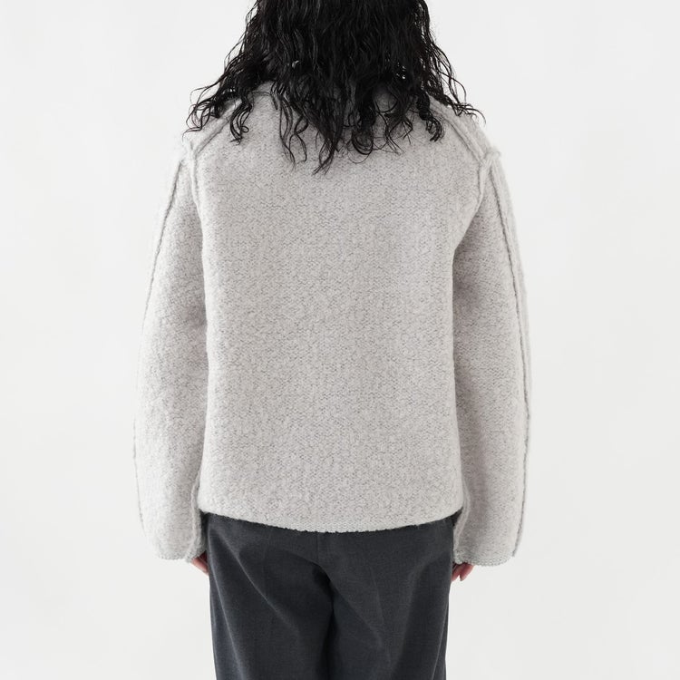 mohair＆shetland wool junbo loop knit jacket ジャンボループニットジャケット