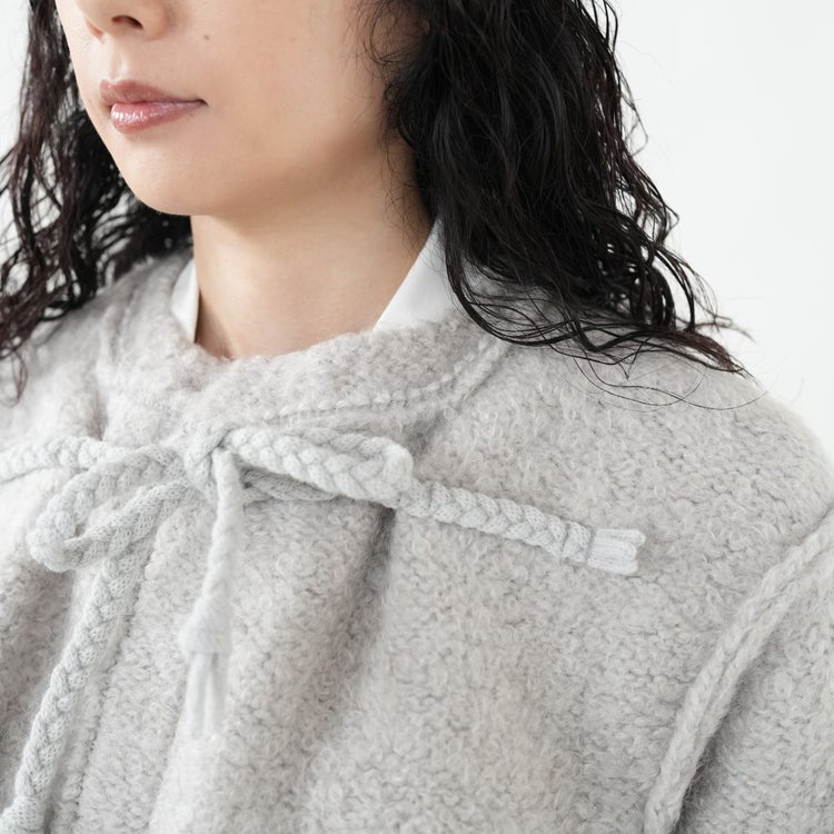 mohair＆shetland wool junbo loop knit jacket ジャンボループニットジャケット