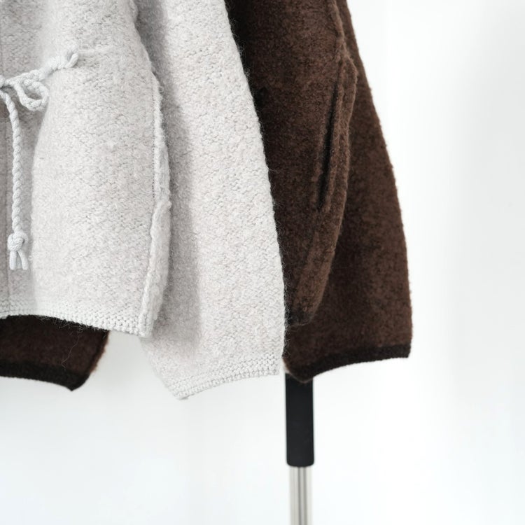 mohair＆shetland wool junbo loop knit jacket ジャンボループニットジャケット