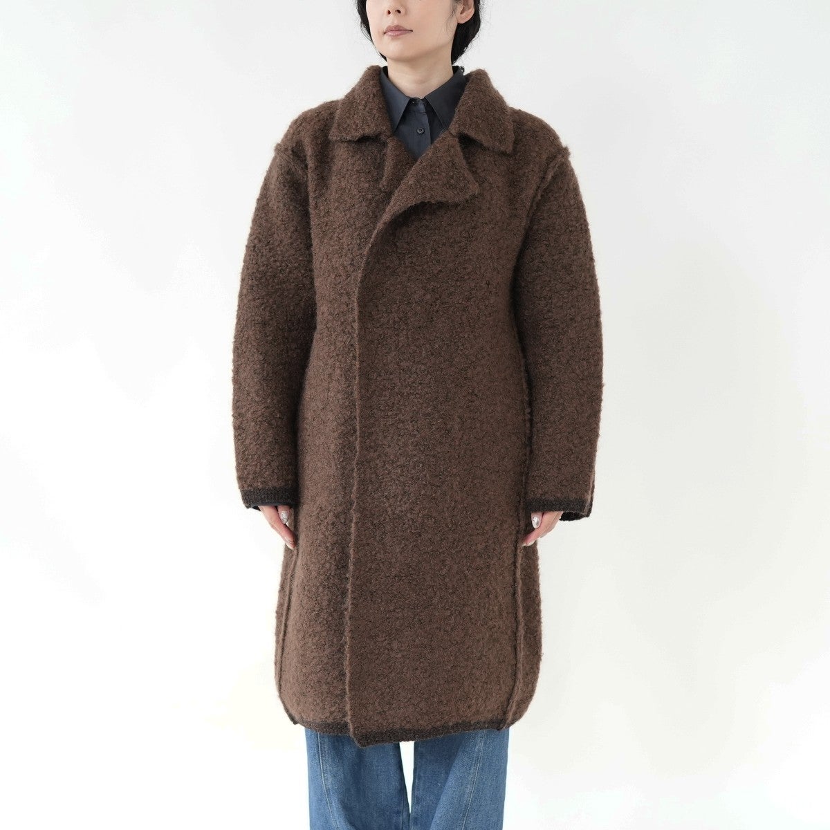 mohair＆shetland wool junbo loop knit coat ジャンボループニットコート