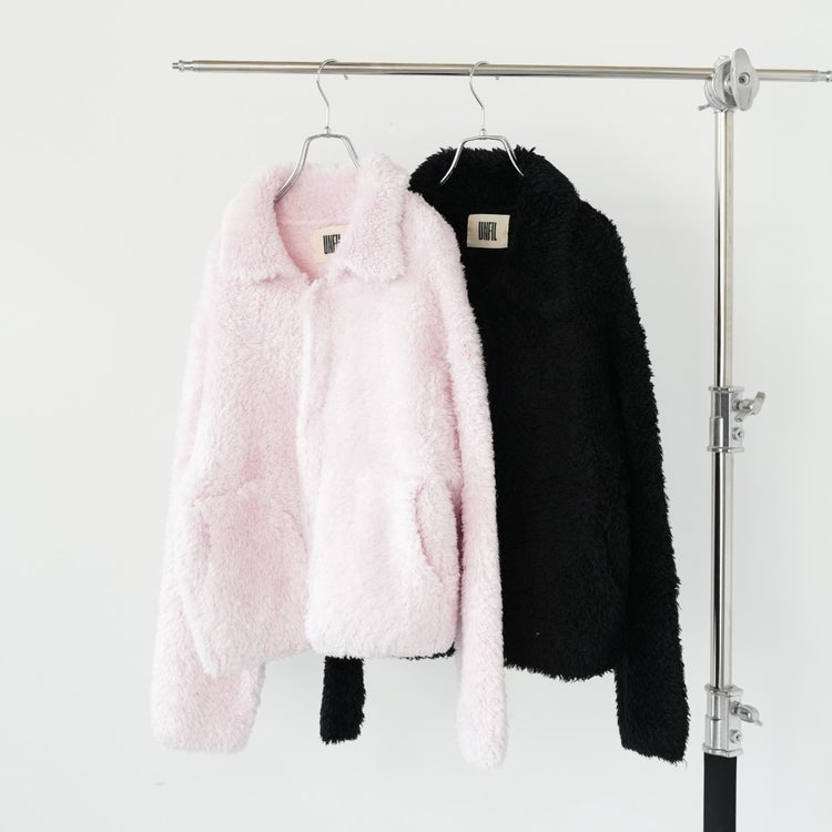 wool＆silk fur knit short coat ファーニットショートコート