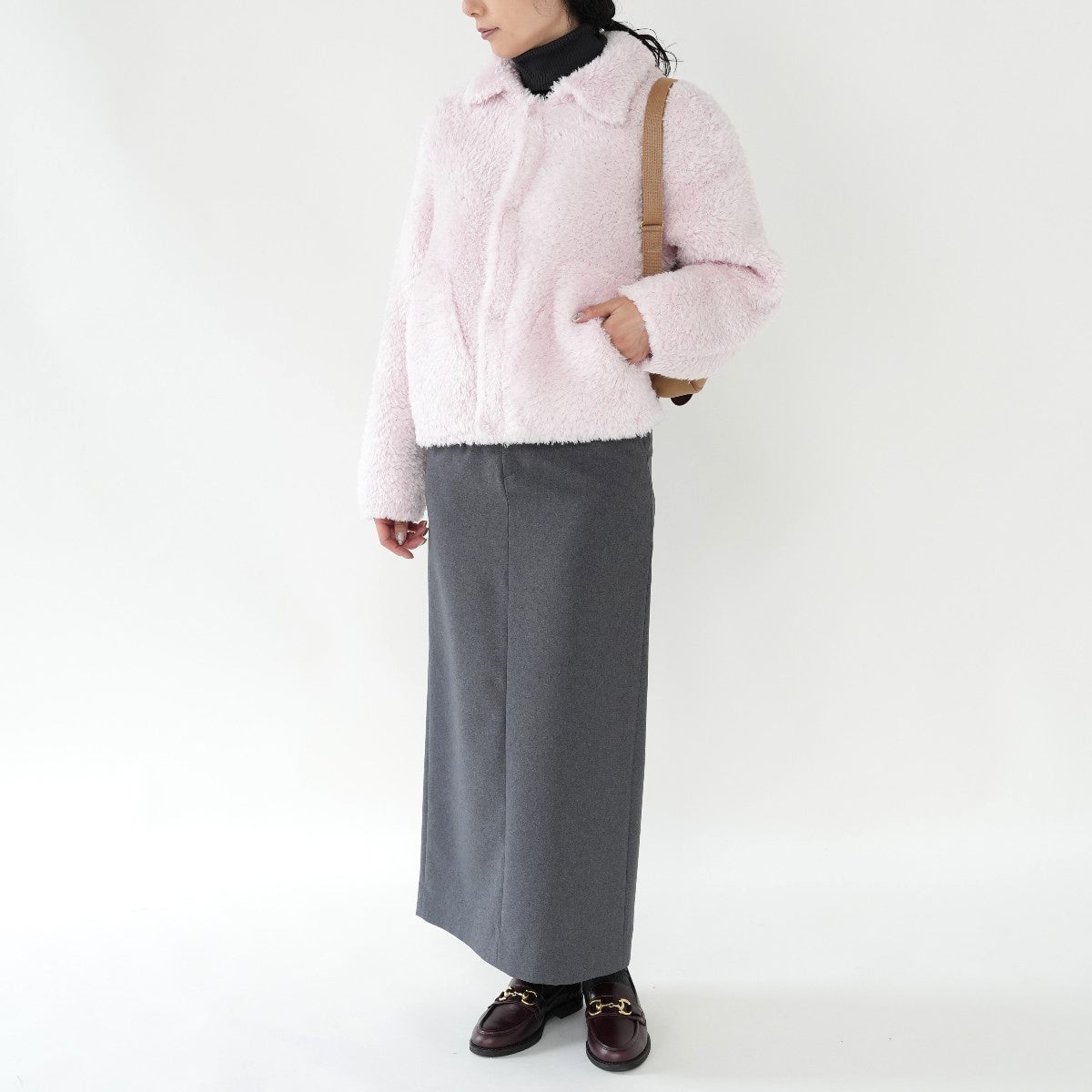 wool＆silk fur knit short coat ファーニットショートコート