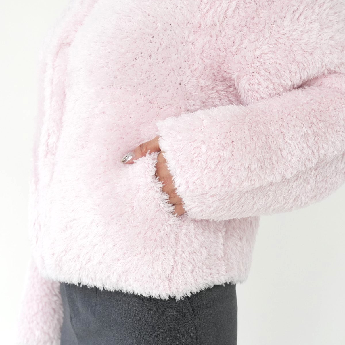 wool＆silk fur knit short coat ファーニットショートコート