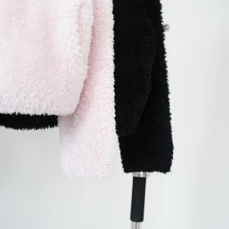 wool＆silk fur knit short coat ファーニットショートコート